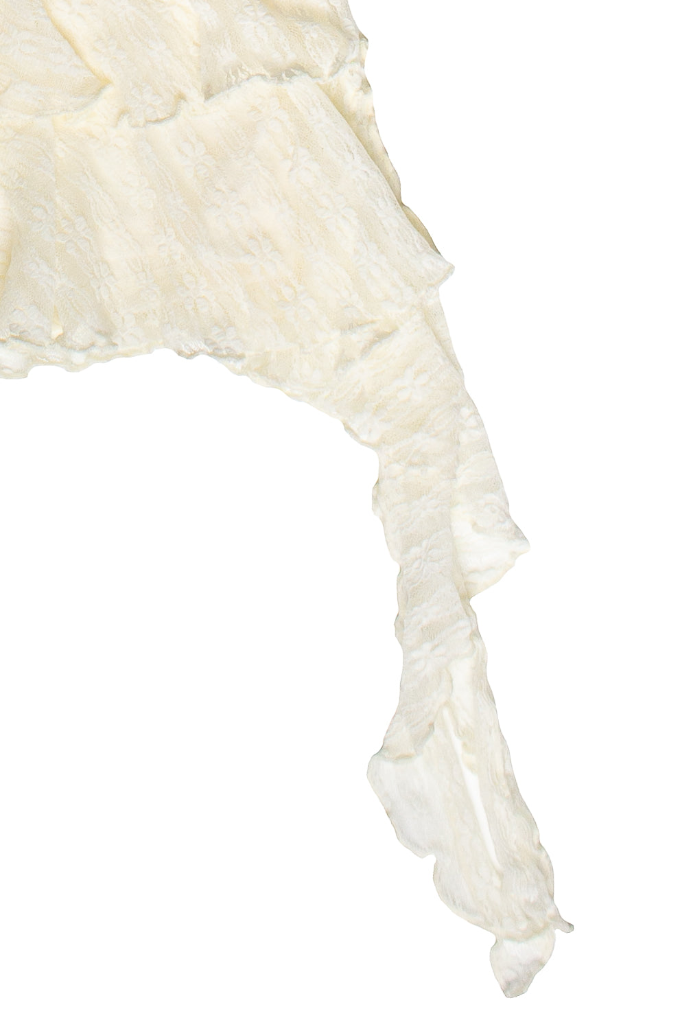 Asymmetrical Lace Ruffle Skort - Ivory