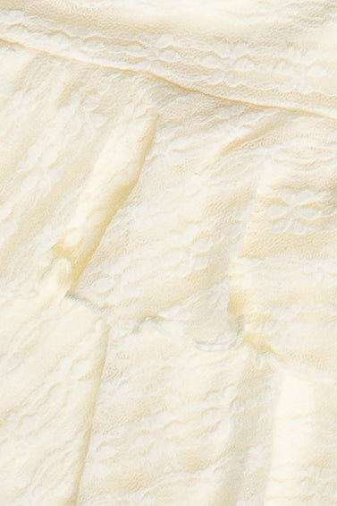 Asymmetrical Lace Ruffle Skort - Ivory