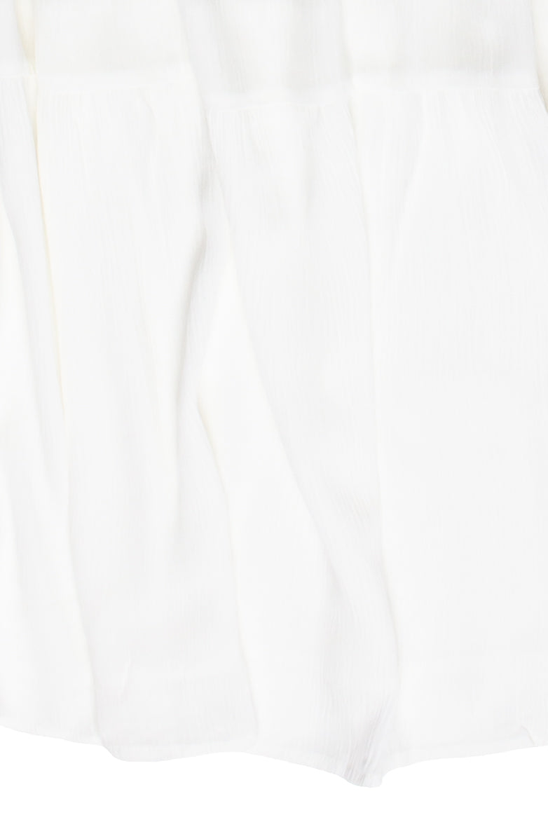 Stone Chain Belt Gauze Maxi Skirt - White