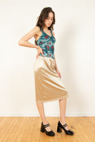 Parchment Lace Trim Slip Skirt