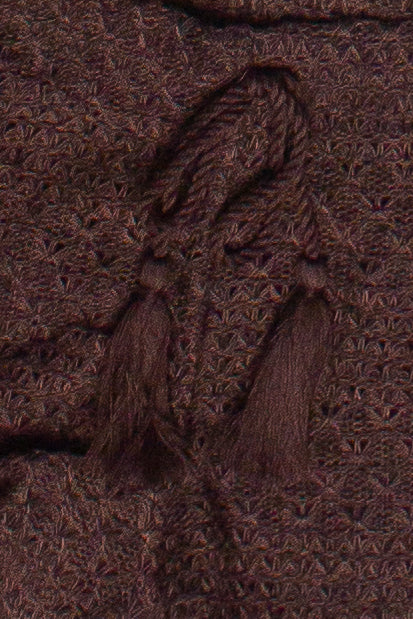 Mixed Open Knit Lined Shorts - Brown