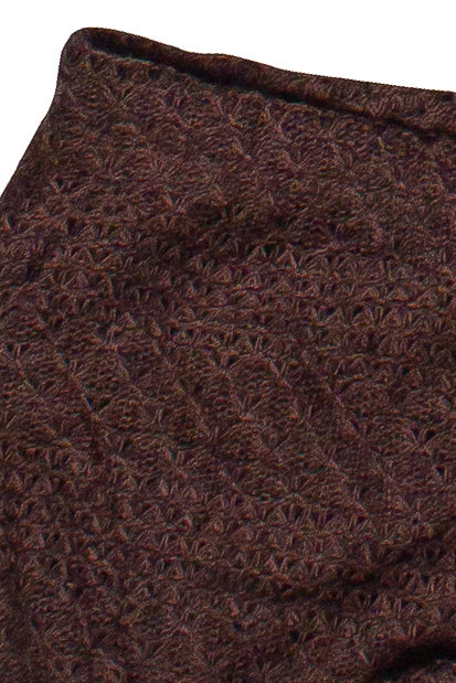 Mixed Open Knit Lined Shorts - Brown