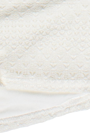 Mixed Open Knit Lined Shorts - White