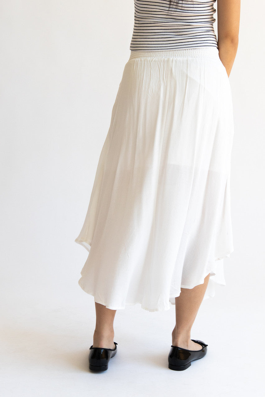 Asymmetric Hem Maxi Skirt