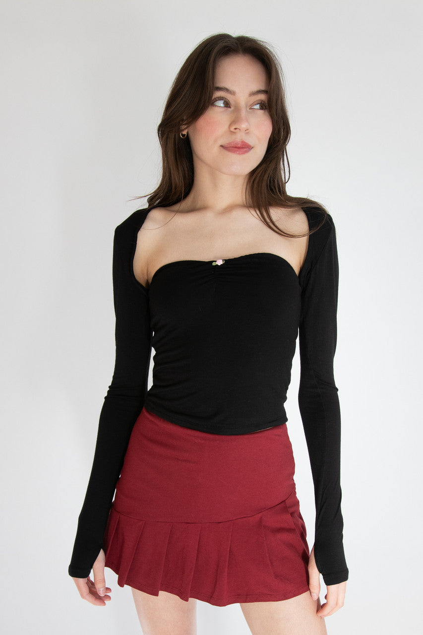 Knife Pleat Jersey Skort