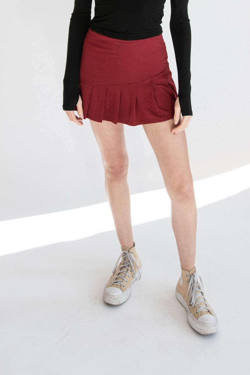 Knife Pleat Jersey Skort
