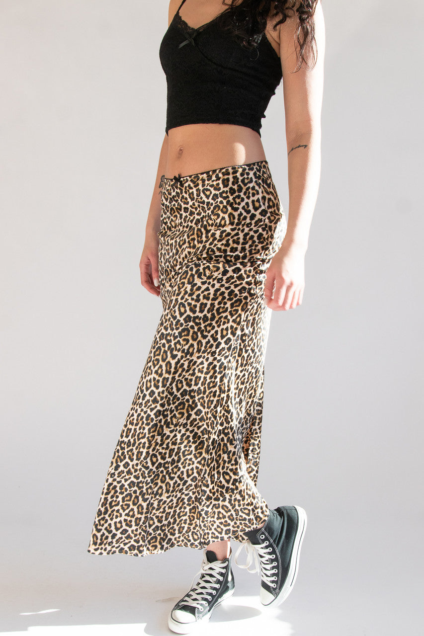 Patterned Satin Slip Skirt