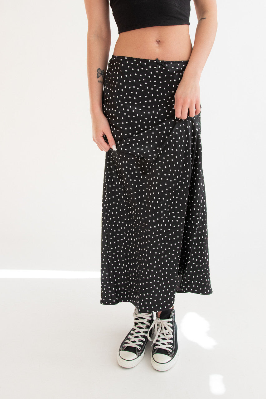 Patterned Satin Slip Skirt