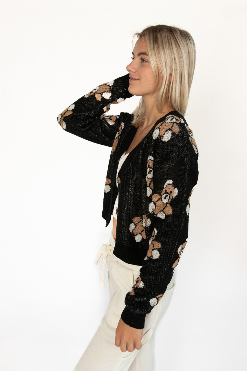 Black Teddy Bear Cardigan