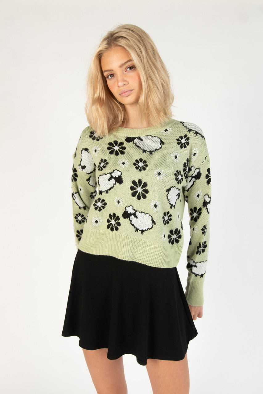 Sheep In The Meadow Pullover Sweater