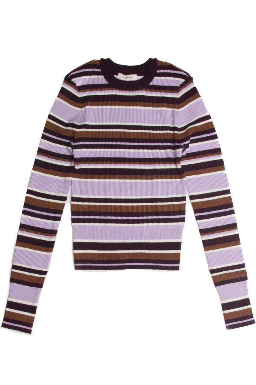 Purple Striped Pullover Sweater