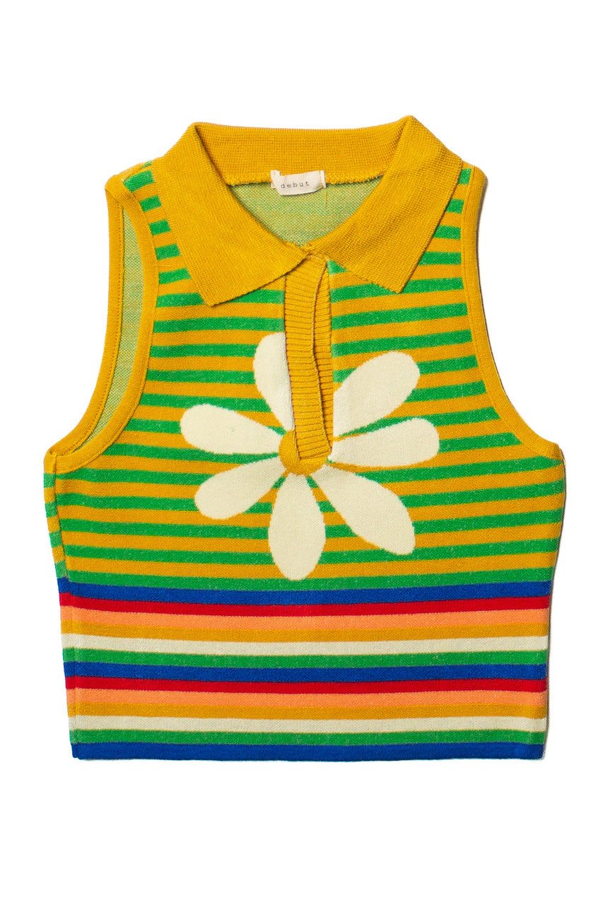 Rainbow Daisy Knit Tank