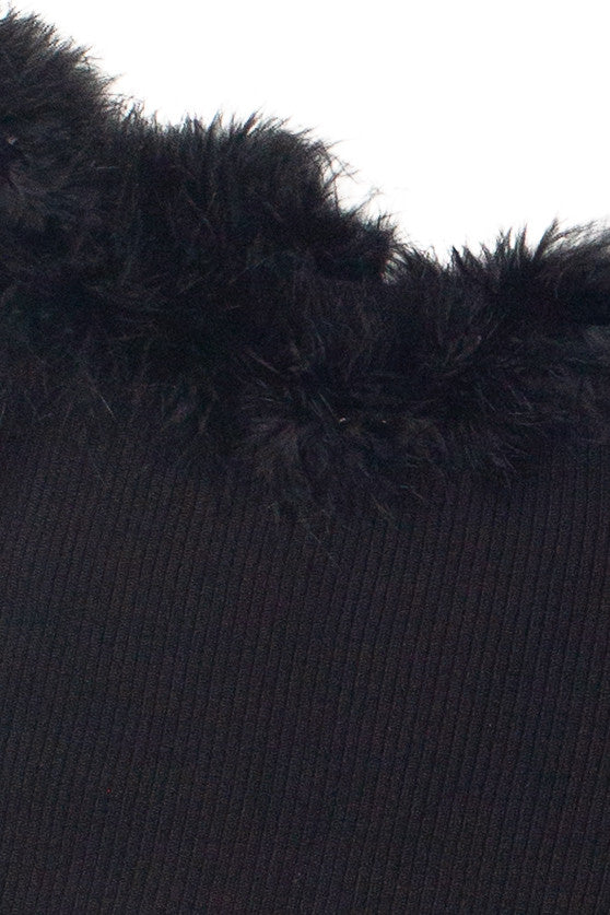 Off The Shoulder Feather Trim Sweater