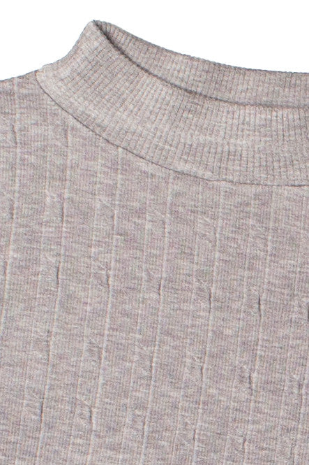 Cable Knit Mock Neck Crop Top