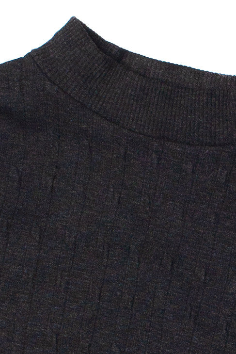 Cable Knit Mock Neck Crop Top