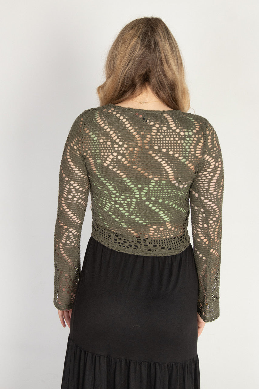 Bell Sleeve Crochet Top