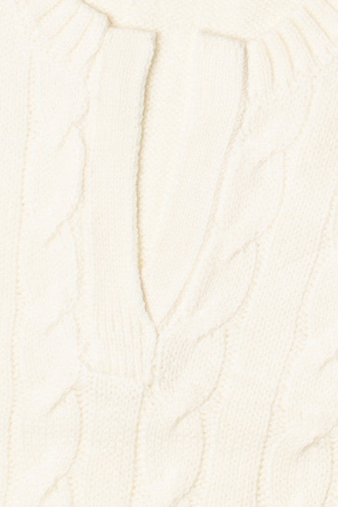 Notch Neck Cable Knit Sweater Vest