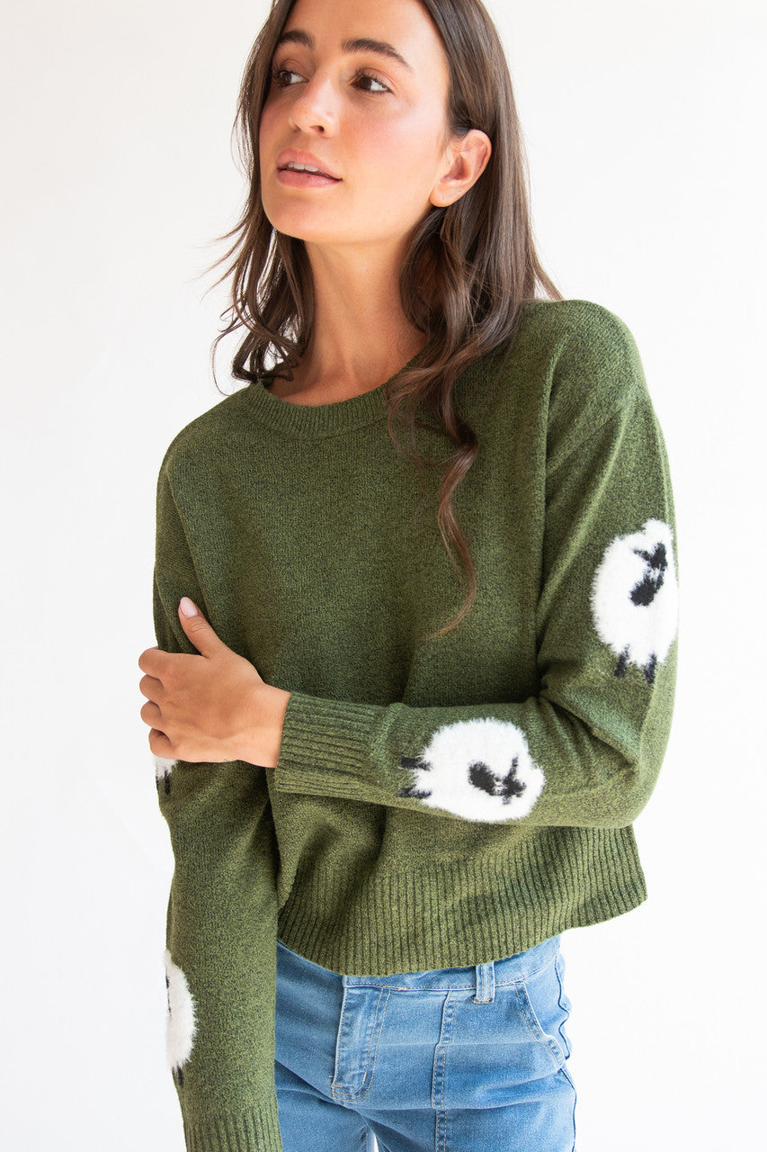 Animal Sleeve Sweater