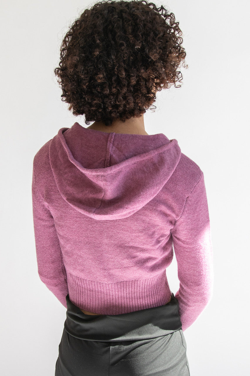 Crop Zip Up Hoodie Sweater