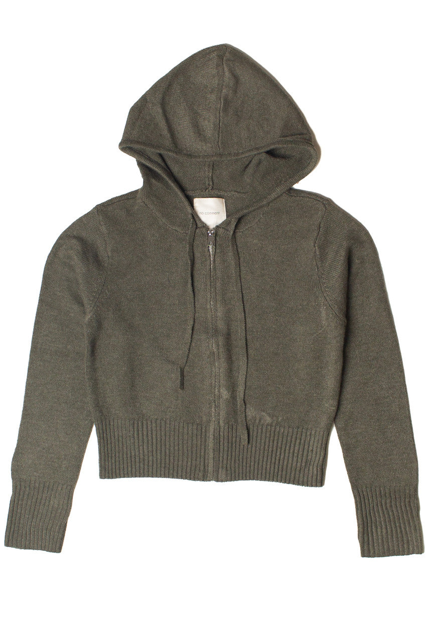 Crop Zip Up Hoodie Sweater