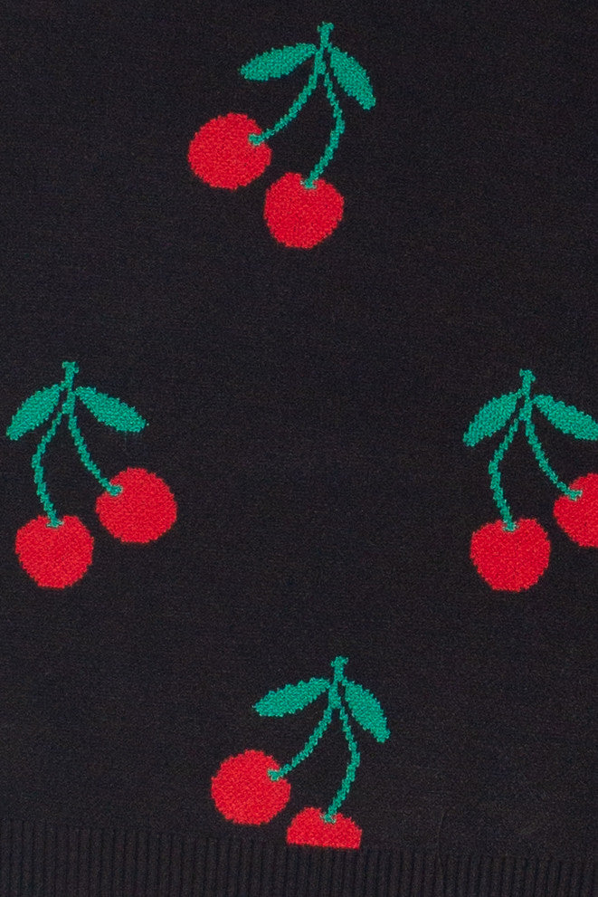 Cherry Print Pullover Sweater