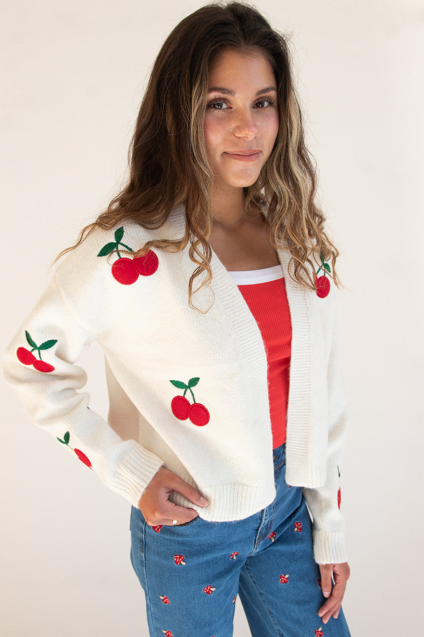 Cherry Patch Open Cardigan