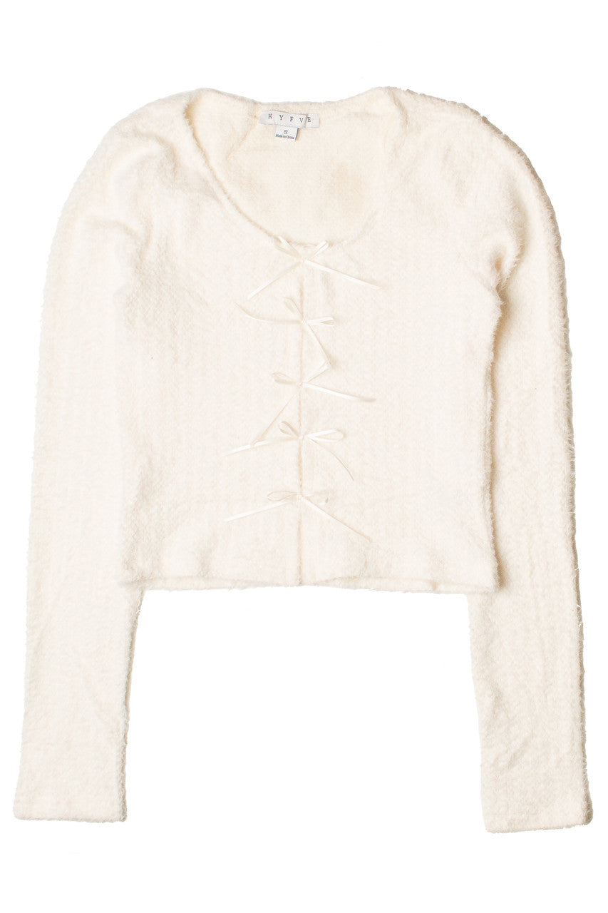 Bow Front Eyelash Cardigan