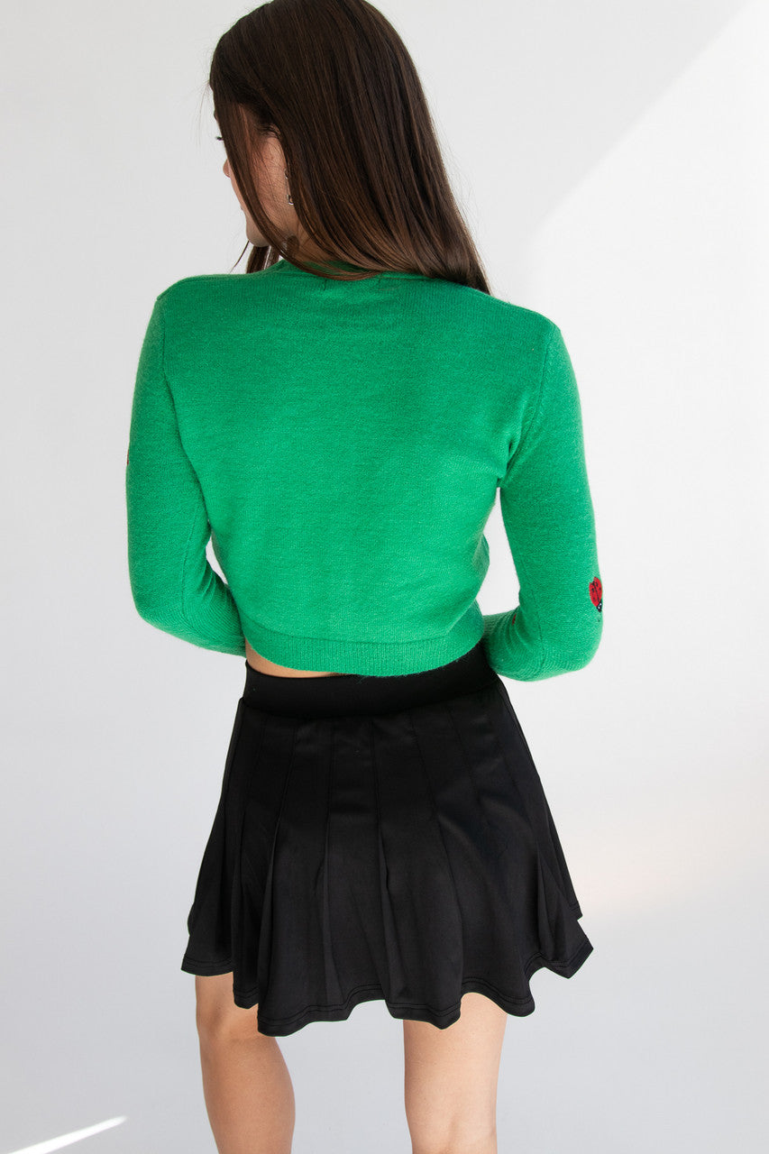 Embroidered Lady Bug Cardigan