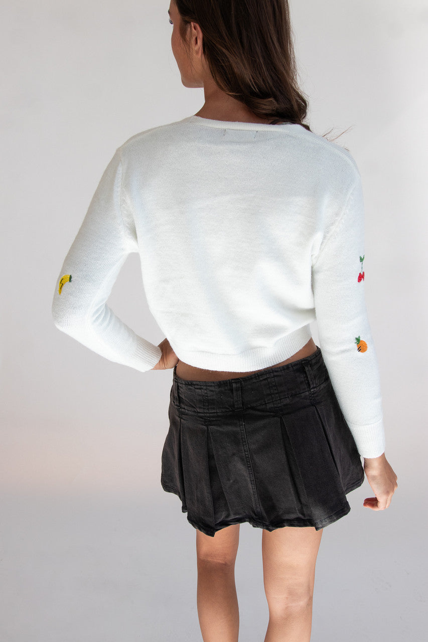 Fruit Bowl Embroidered Cardigan