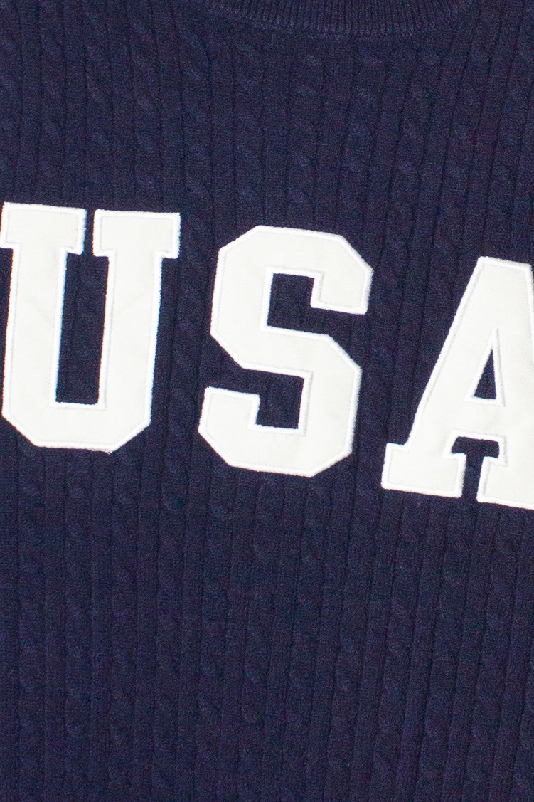 Cable Knit USA Sweater