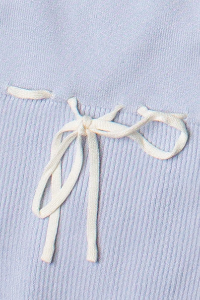 Running Stitch Bow Detail Knit Tank Top