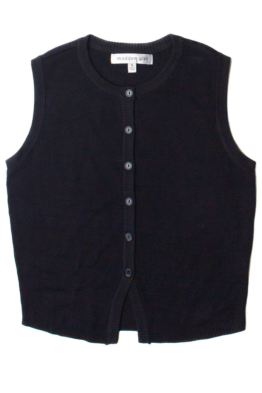 Button Front Lightweight Sweater Vest