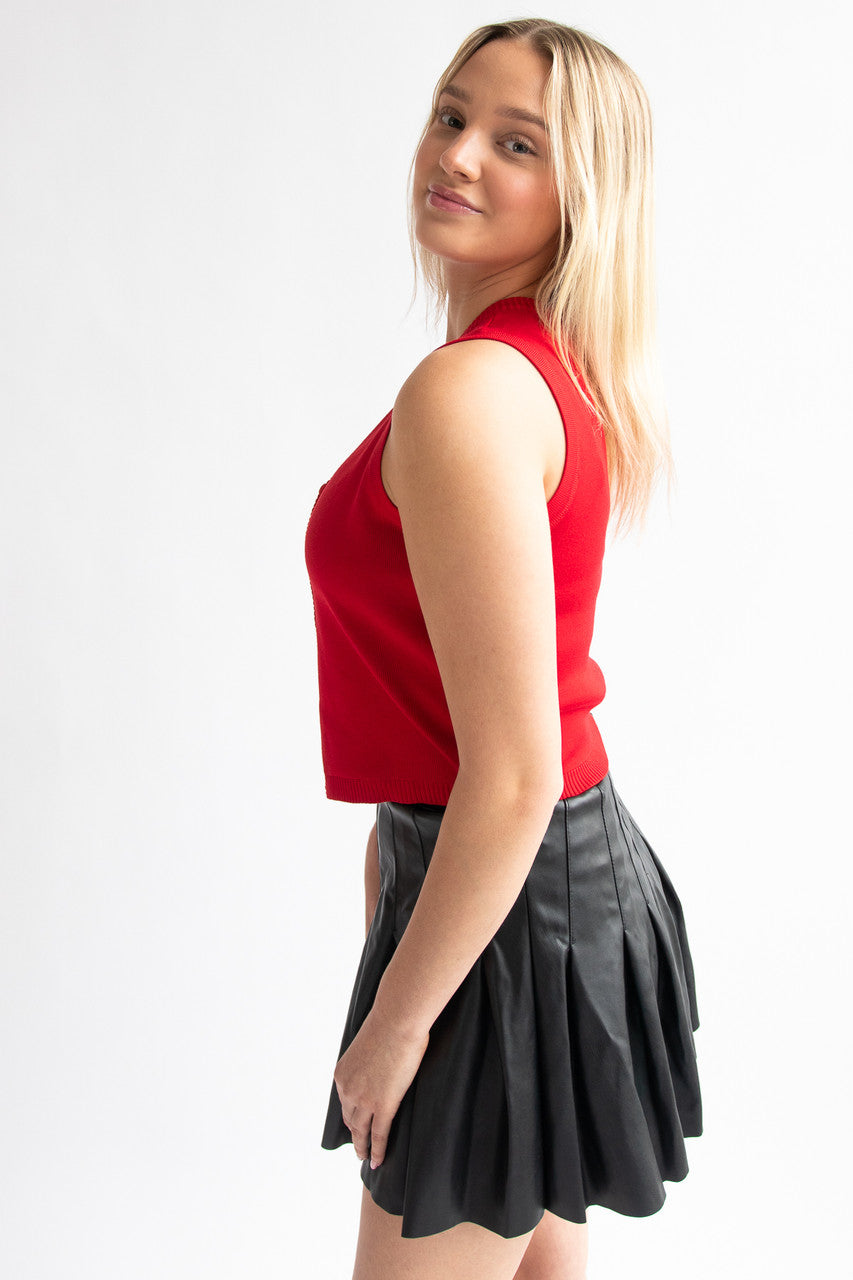 Button Front Lightweight Sweater Vest