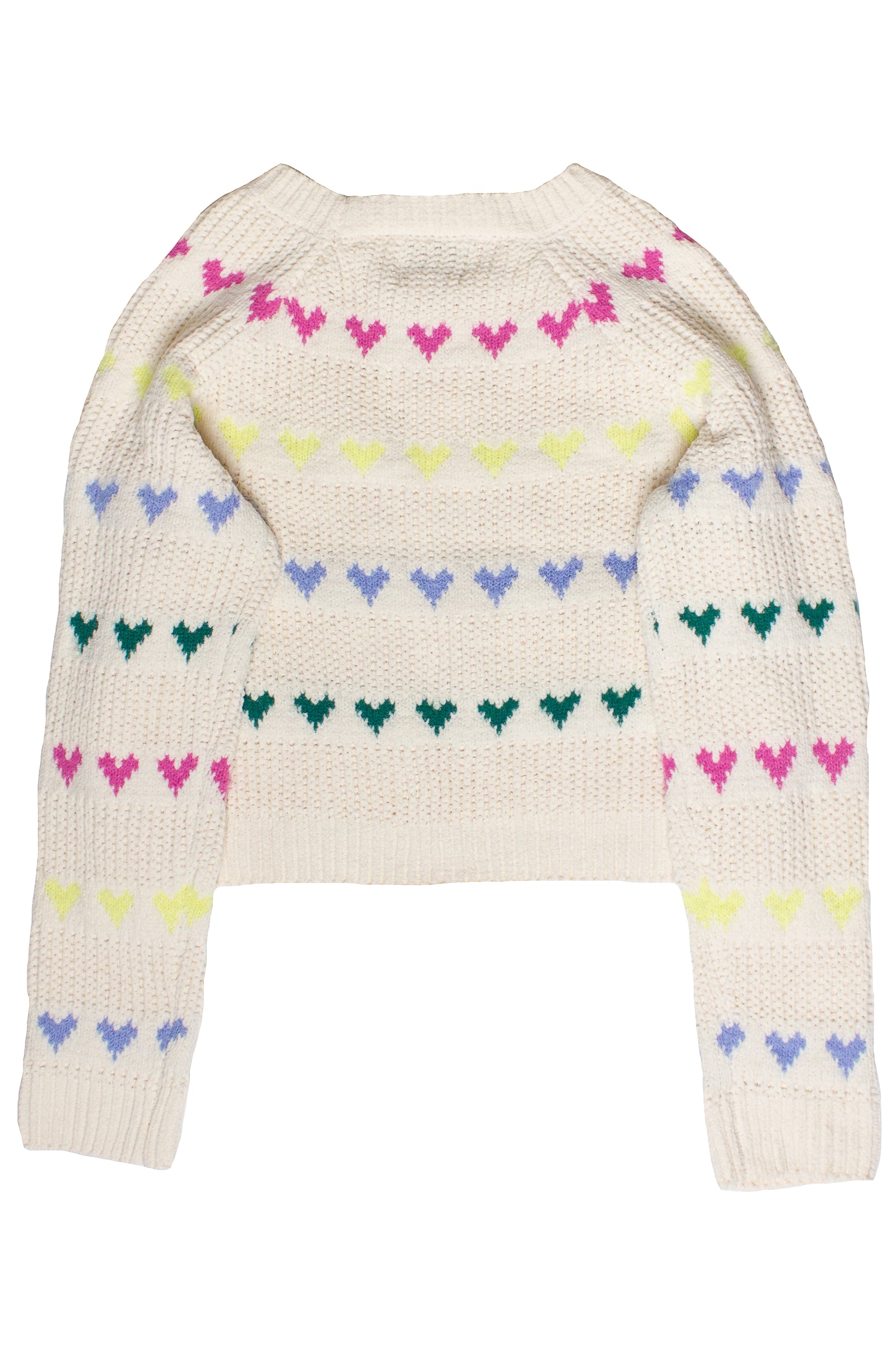 Heart Stripe Crop Sweater