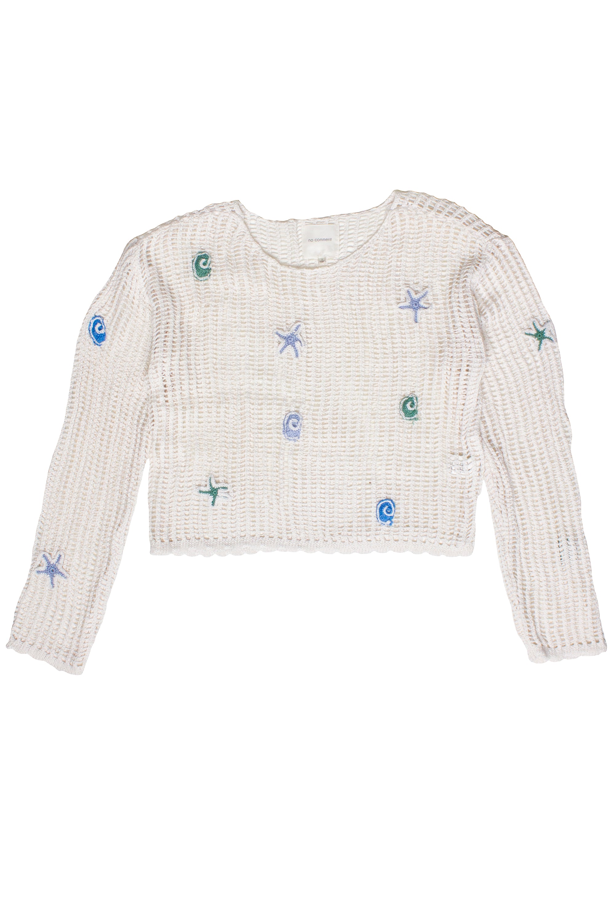 Seaside Crochet Mesh Sweater - White