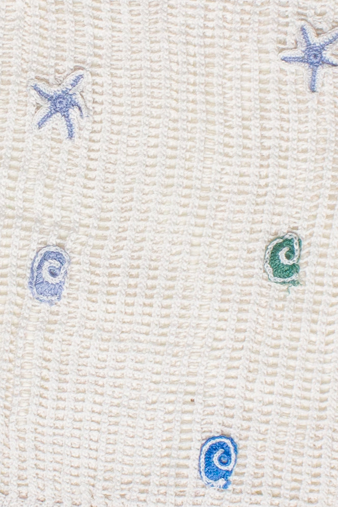 Seaside Crochet Mesh Sweater - White