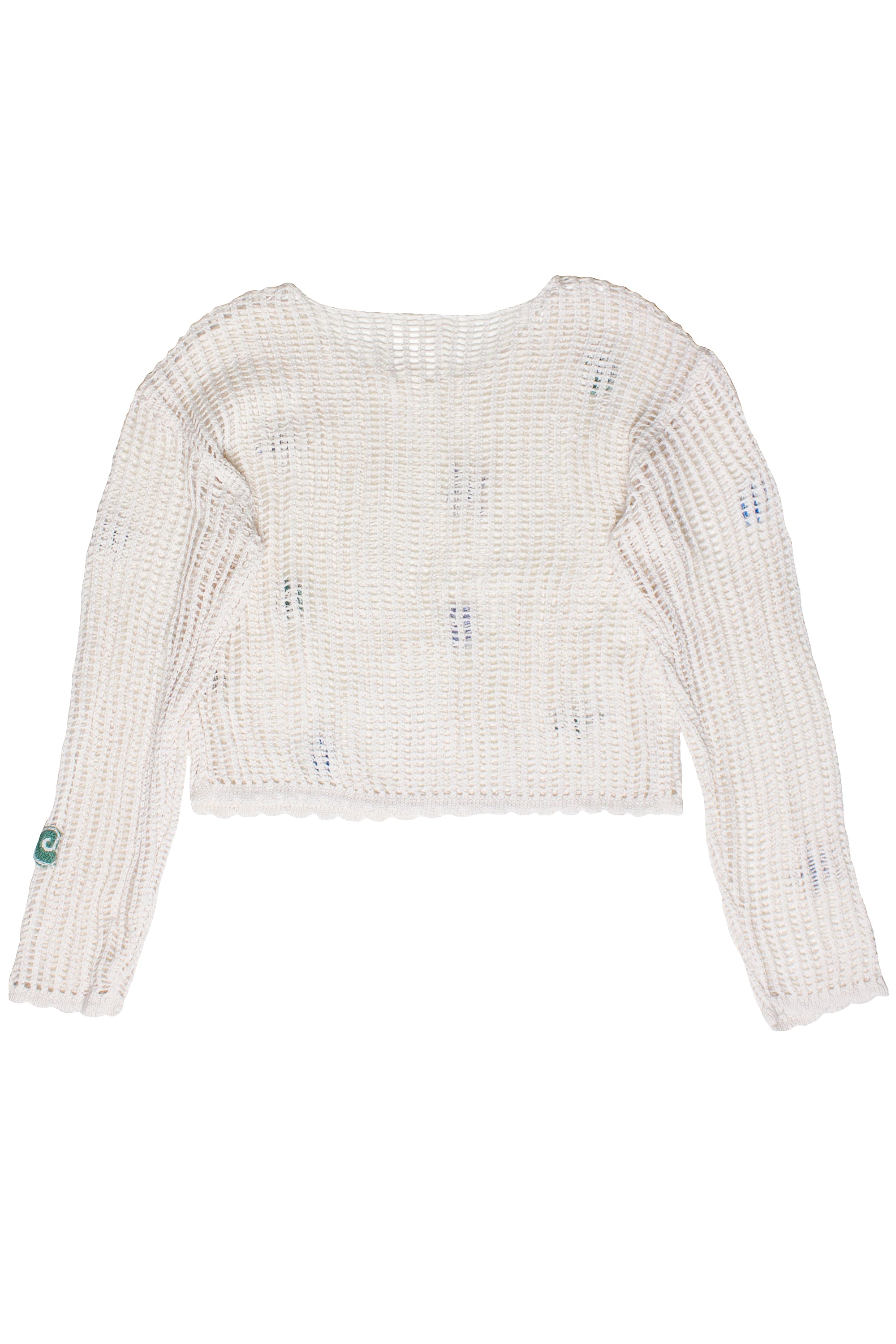 Seaside Crochet Mesh Sweater - White