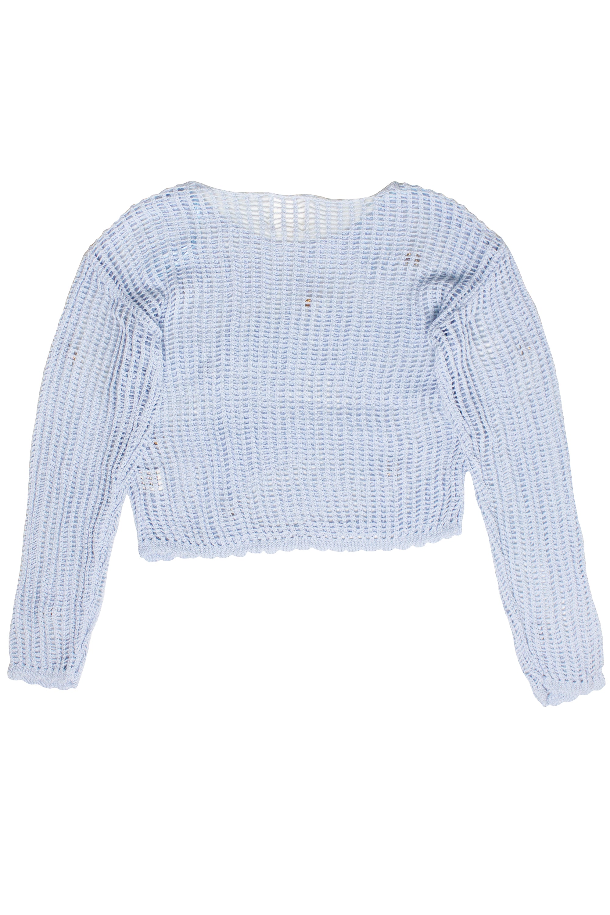 Seaside Crochet Mesh Sweater - Blue