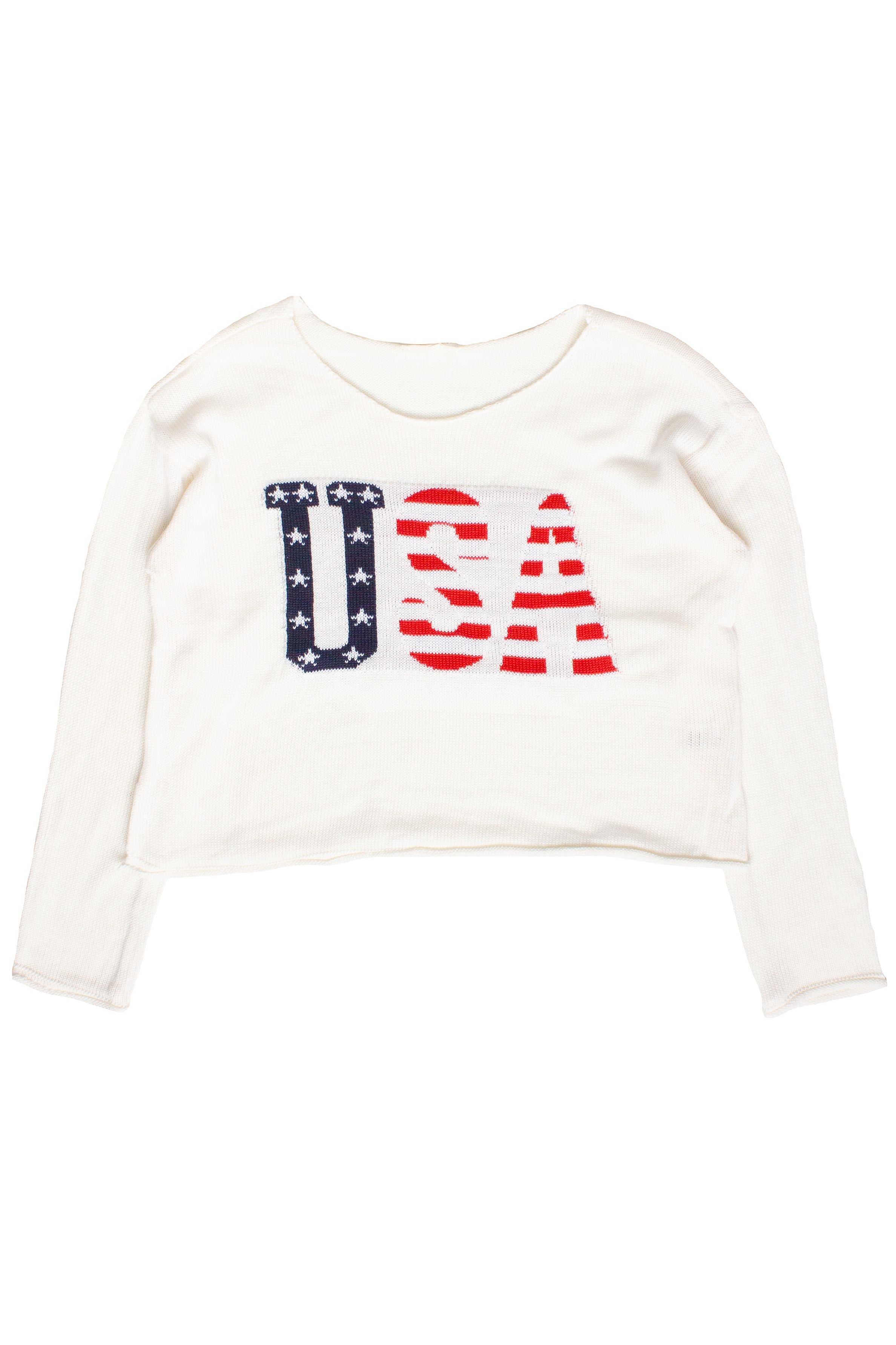 USA Knit Sweater - White