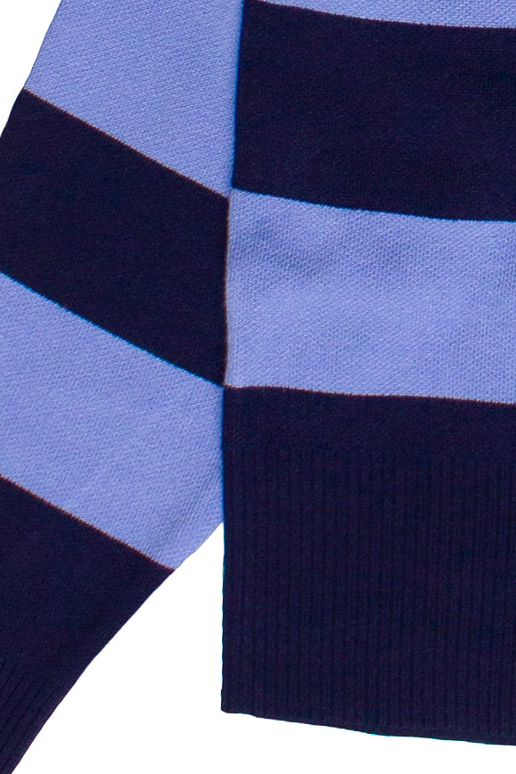 Striped Polo Sweater - Blue