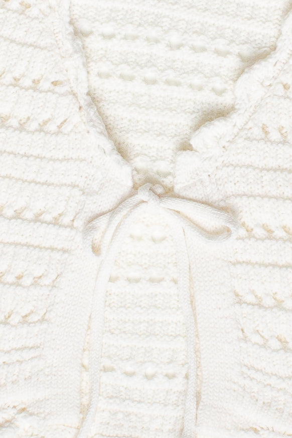 Open Knit Tie Front Cardigan