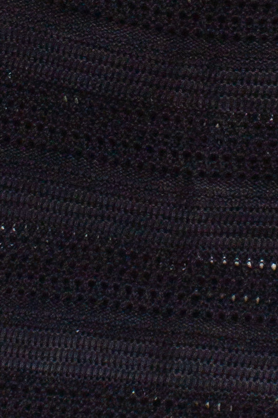 Mixed Knit Sweater Poncho - Black