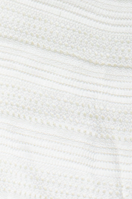 Mixed Knit Sweater Poncho - White