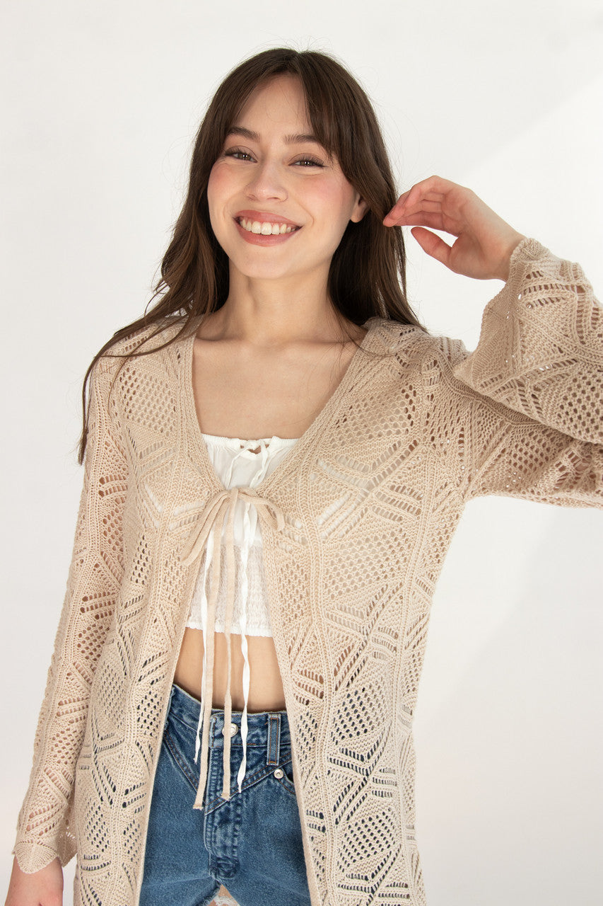 Pointelle Duster Cardigan