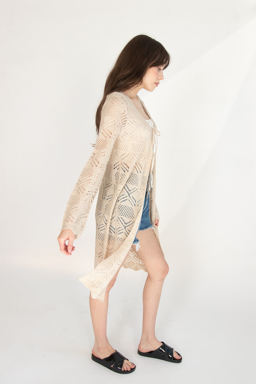Pointelle Duster Cardigan