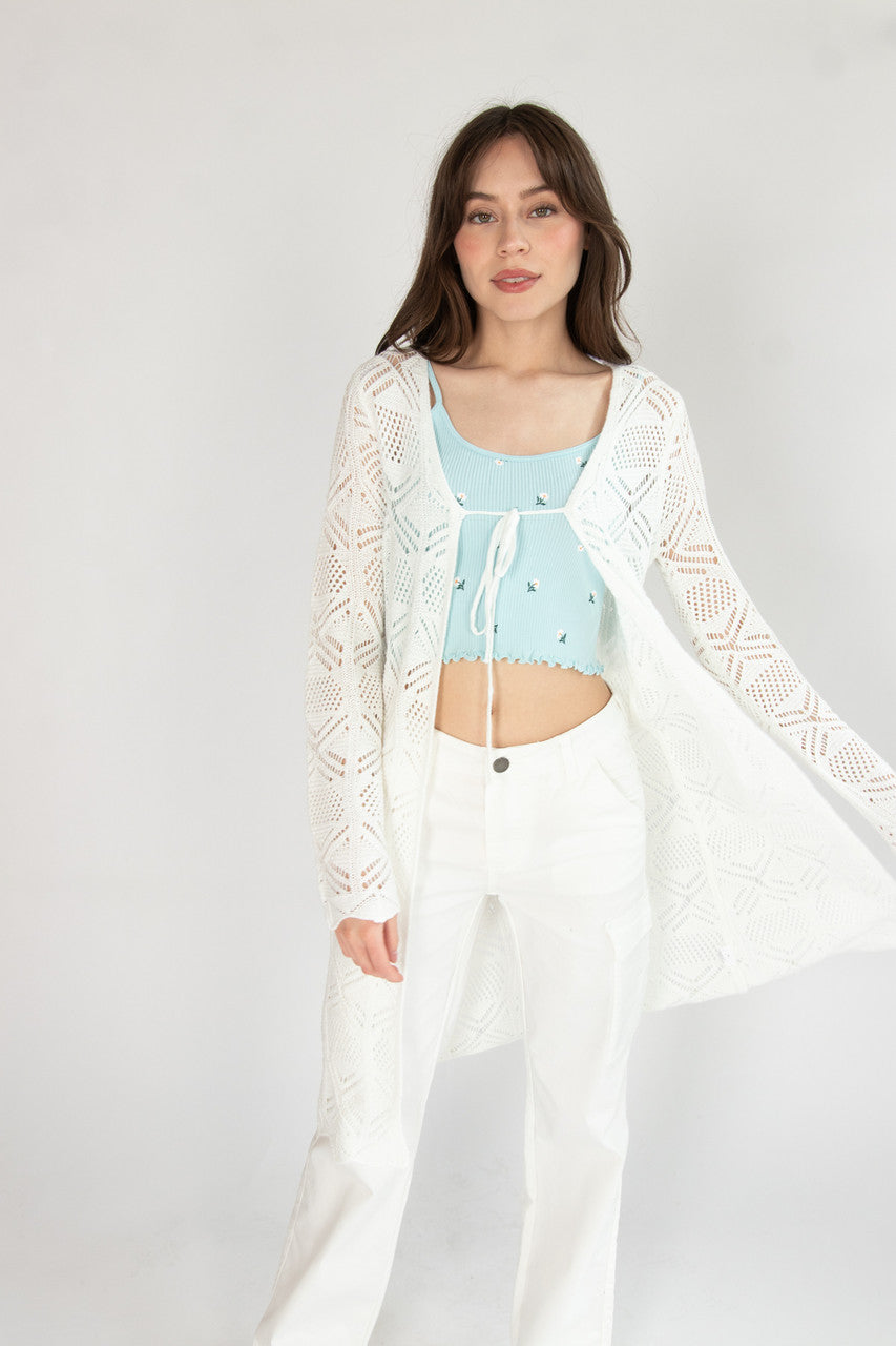 Pointelle Duster Cardigan