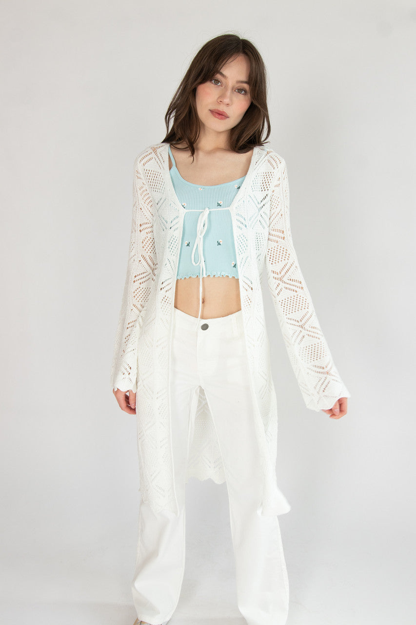Pointelle Duster Cardigan
