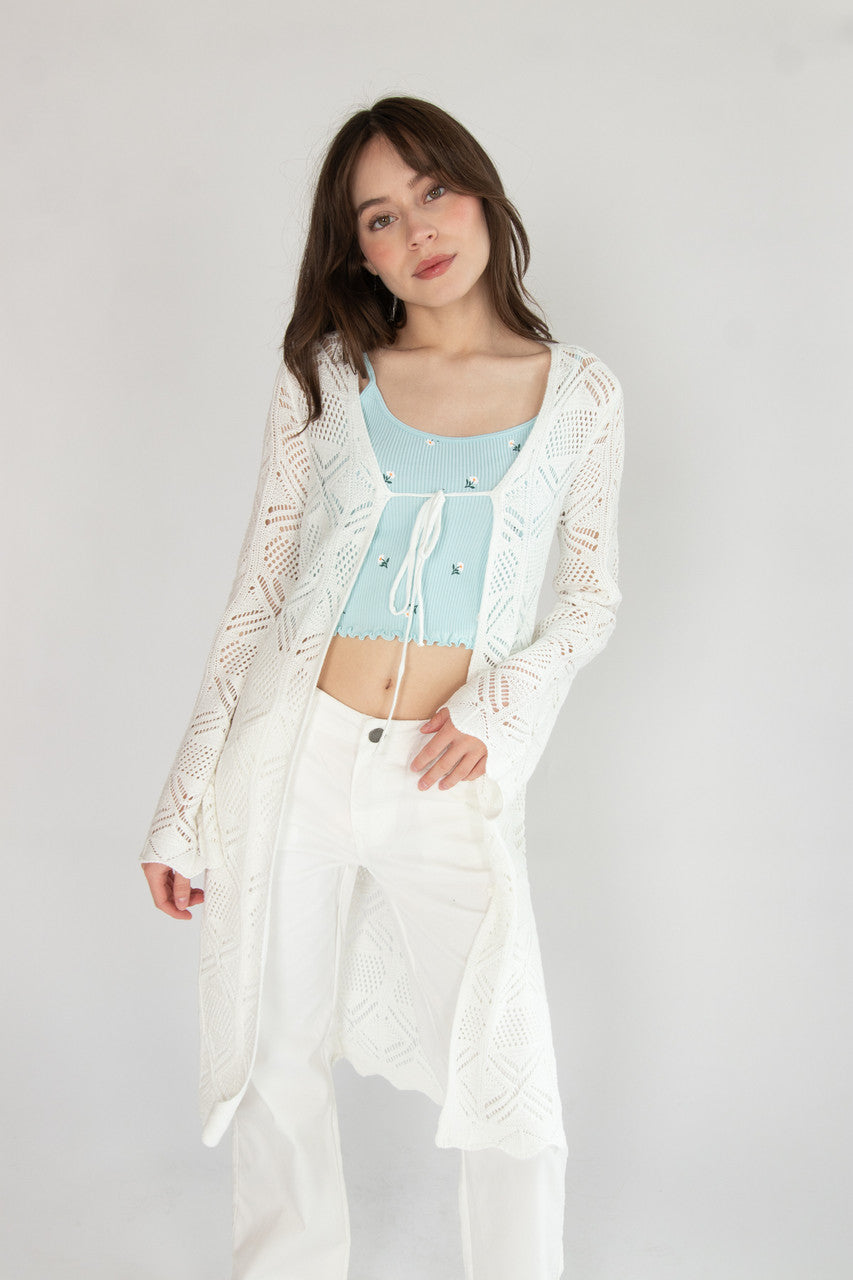 Pointelle Duster Cardigan