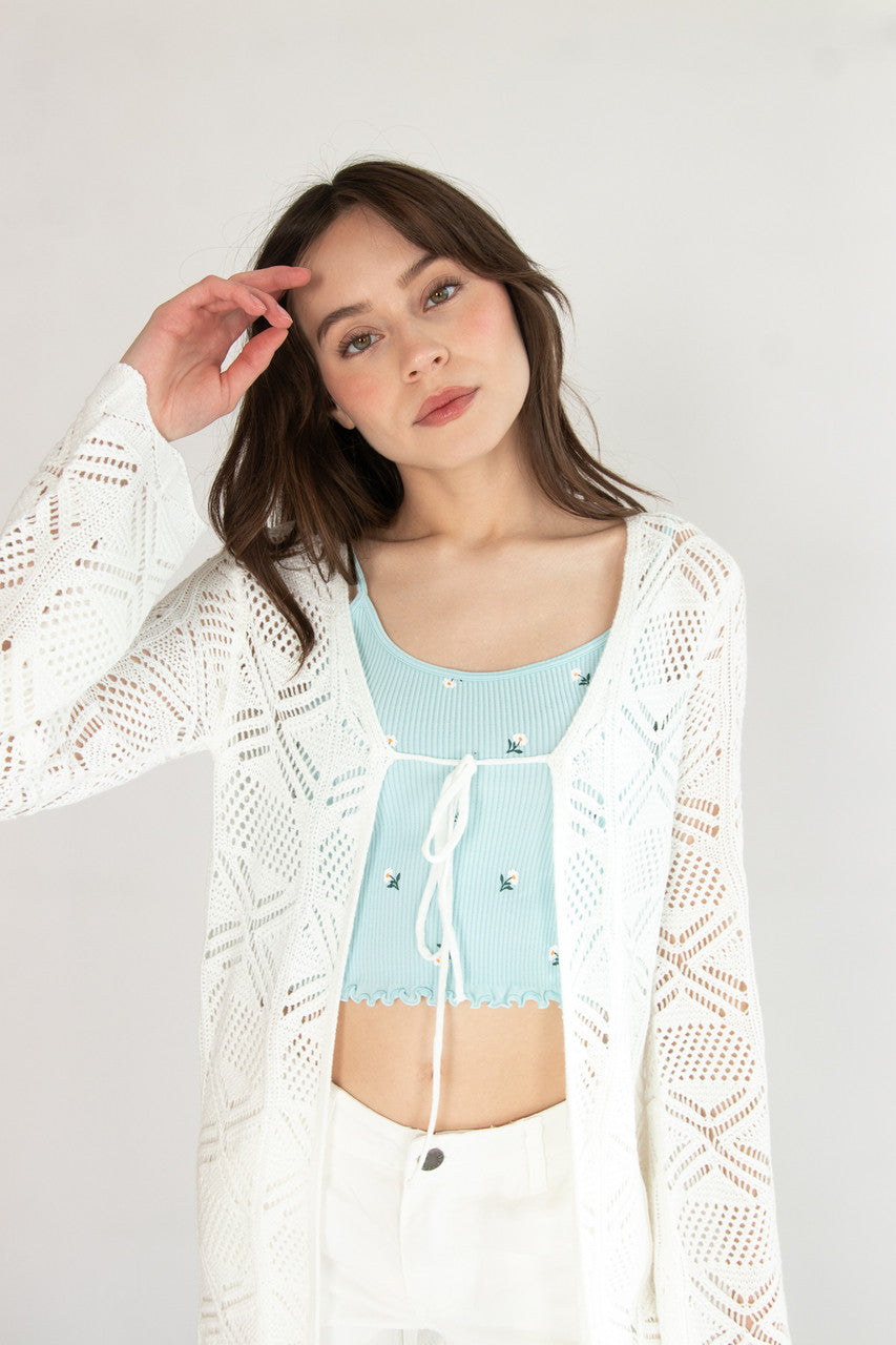 Pointelle Duster Cardigan