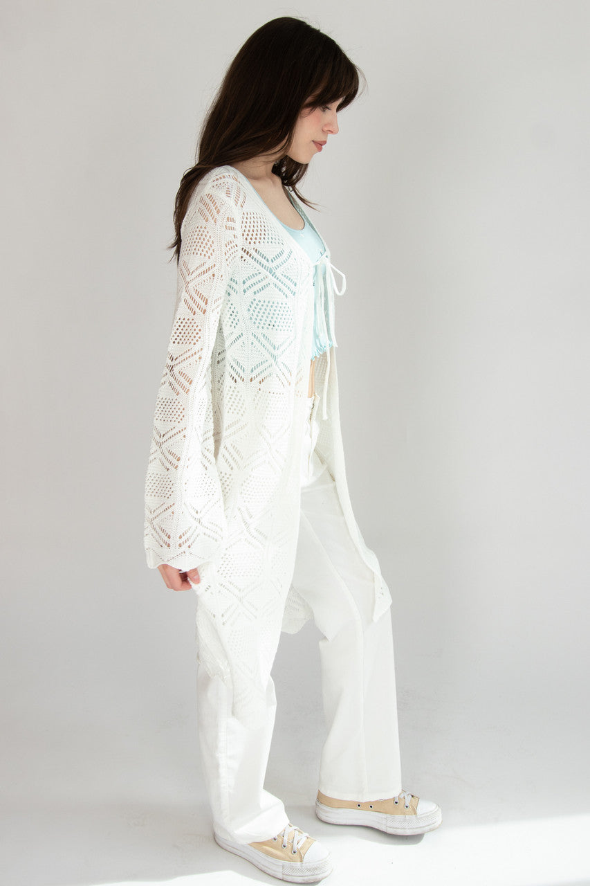 Pointelle Duster Cardigan